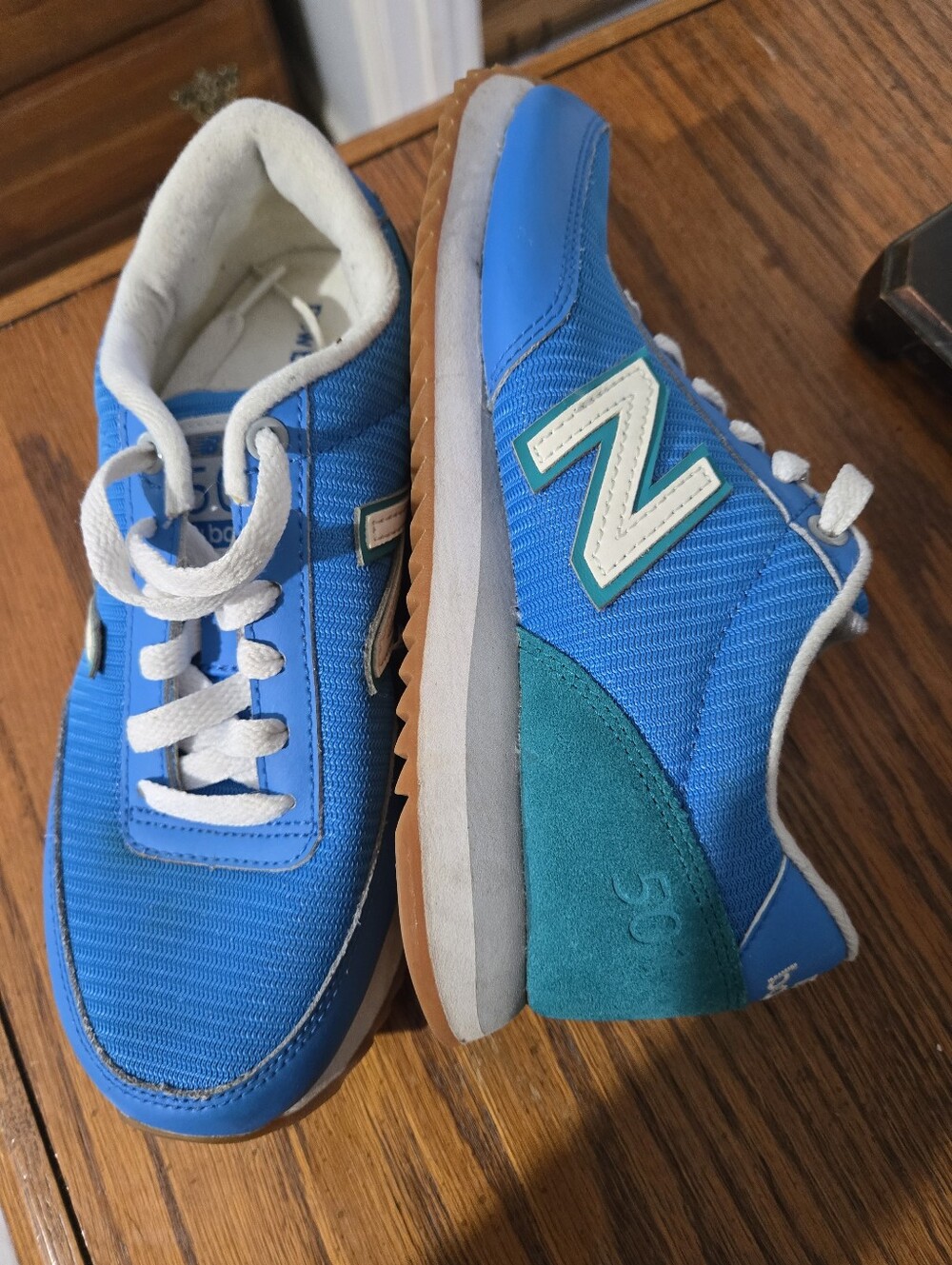 New Balance Bright Blue Sneakers with Teal Accent